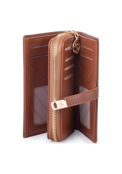 Nas Bag Kadın Orta Boy Kartlık Kağıt Para Ve Bozuk Para Tasarımına Sahip Taba Dona 16x9 Cm Taba