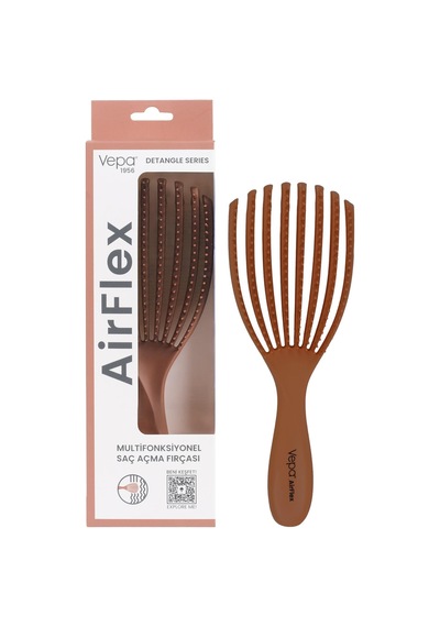 Airflex Multifonksiyonel Dolaşık Açıcı Saç Fırçası - Moka