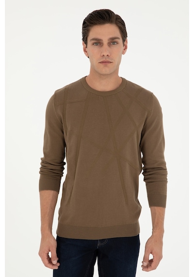 U.S. Polo Assn. Erkek Slim Fit Bisiklet Yaka Haki Kazak 50292869-VR027