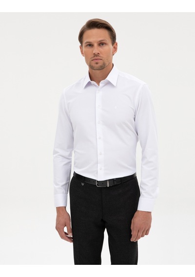 Pierre Cardin Beyaz Slim Fit Uzun Kollu Basic Gömlek 50325338-vr013