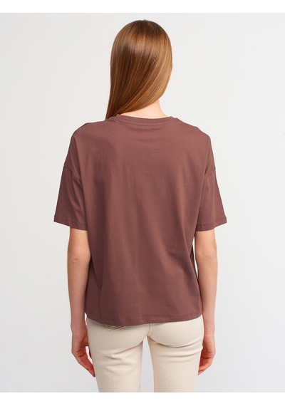 Dilvin 3683 Basic T-shirt-k.kahve