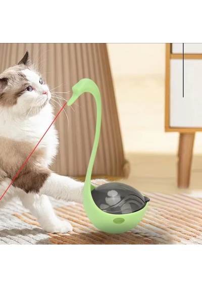 10 Adet Kuğu Şekilli Lazerli Kedi Oyuncağı Mama Bölmeli
