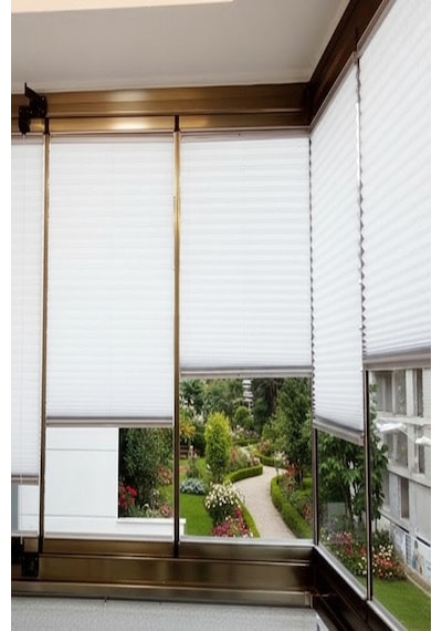 Evmiaa Plise Perde Katlabilir Cam Balkon Plise Perdesi Salon Perdesi Mutfak Perdesi Ofis Perdesi Beyaz