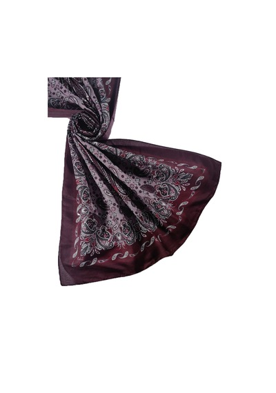 Mim Eşarp Enba Etnik Desenli Soft Pamuklu Şal 75x190 Cm Bordo
