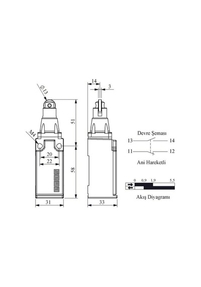 Emas L51k13mum331 Dogrusal Hareketli Metal Pim Metal Gövdeli