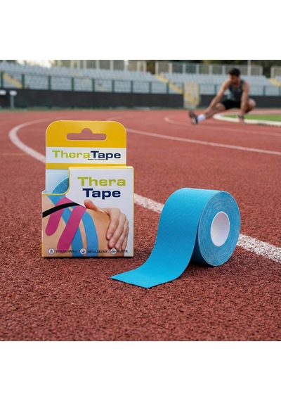Thera Tape Kinesio Sporcu  Bandı Yüz & Vücut Uyumlu Kinezyo Bant Mavi 5 CM x 5 M