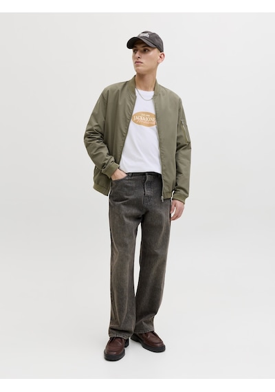 Jack & Jones Erkek Gögüs Logo Baskili Tisört - Catskills - 12297891 Beyaz
