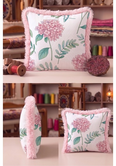 Ortanca Çiçekli Botanik Desenli Saçaklı Yastık Kılıfı-romantik Floral Pembe Püsküllü Kırlent Kılıfı Kadim Düş Halo Ortanca Çiçekli Botanik Desenli Saçaklı Yastık Kılıfı-romantik Floral Pembe Püsküllü Kırlent Kılıfı Kadim Düş Halo