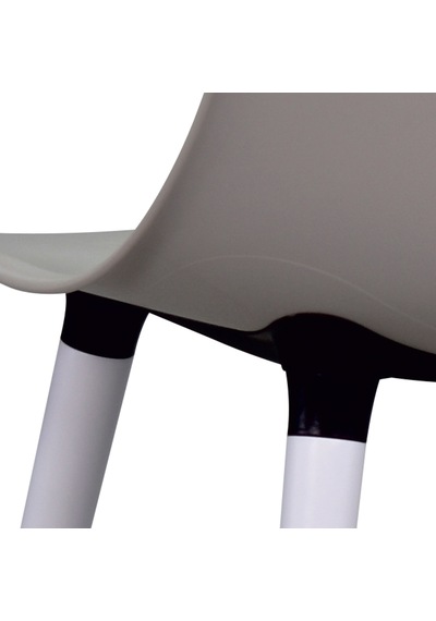 Vilinze Eames Beyaz Ahşap Ayak Plastik Gri Sandalye Eames-beyaz Gri - Beyaz