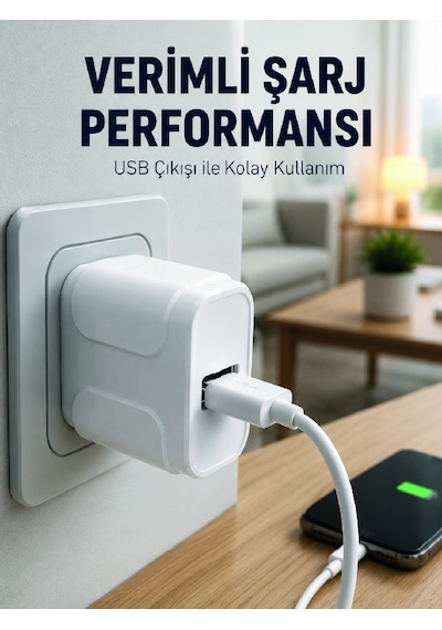 Usb Girişli 12w Şarj Adaptörü Kompakt Telefon Şarj Cihazı - Lisinya