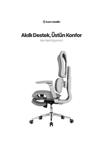 Okawa Titreşimli Masaj Destekli Ergonomik Çalışma Koltuğu - Gri