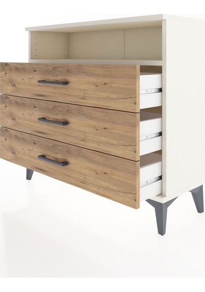 Arges Şifonyer Tek Raflı 3 Çekmeceli 88x30x80 Aytaşı-çam Aytaşı