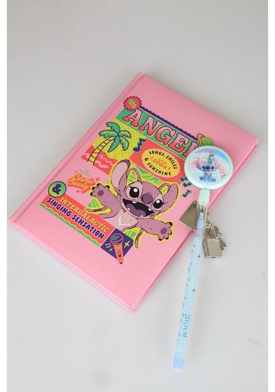 X Dekomus Lisanslı Yeni Sezon Lisanslı Lilo&stitch Unleash Lock Journal Kilitli Hatıra Defteri Ve Labirent Figürlü Geçmeli Kalem Seti Altın