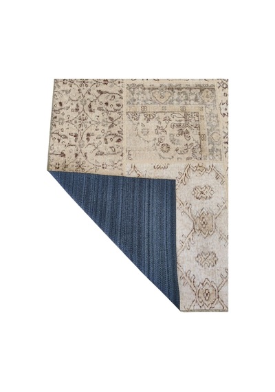 Çam Halı Siesta Patchwork 32-458 Etnik Eskitme Desenli Dokuma Tabanlı Yıkanabilir Şönil Salon Ve Oda Halısı Bej