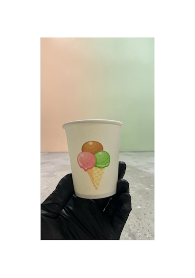 Dondurma Külah Yaz Doğumgünü Parti Etkinlik Temalı Tek Kullanımlık 7 Oz 100 Adet Karton Bardak 1