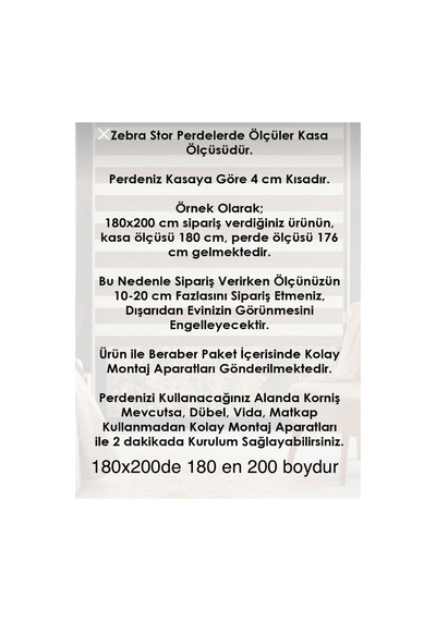 Krem Renk Sarı Gold Sim Detaylı Boncuklu Zebra Stor Perde Krem - 97268369 Krem