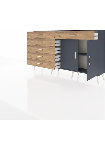 Arges Konsol Tek Raflı 6 Çekmeceli 2 Kapaklı 176x30x99 Antrasit-a Antrasit-antrasit/çam Arges Konsol Tek Raflı 6 Çekmeceli 2 Kapaklı 176x30x99 Antrasit-a Antrasit-antrasit/çam