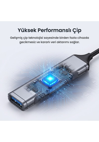 Veggieg 4 Portlu Usb-a To Usb 3.0 + 3 Usb 2.0 Çoklayıcı Dönüştürücü Usb Hub