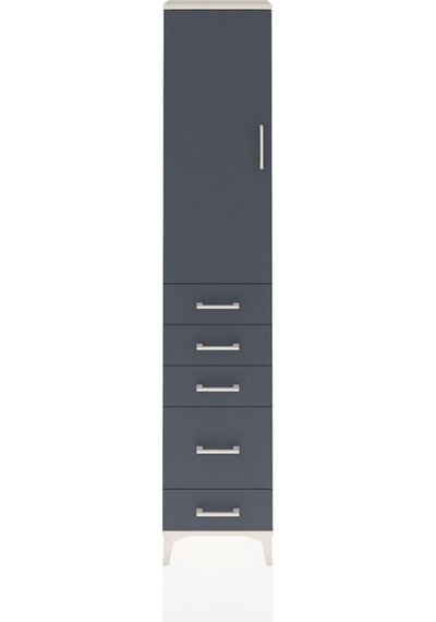Arges Dolap 3 Raflı 5 Çekmeceli Tek Kapaklı 44x30x221 Aytaşı-antrasit Aytası
