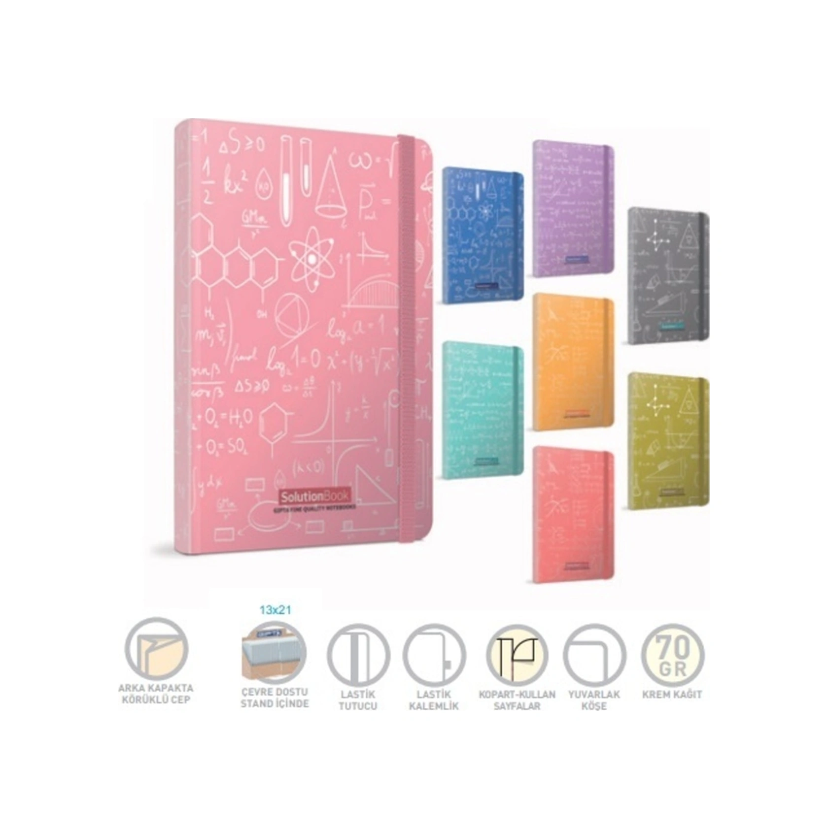 Solution Book Ip Dikişli Sert Kapak Not Defteri 13x21cm 120 Yaprak Çizgili 5070