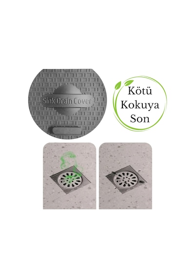Lavabo Kötü Koku Giderici Önleyici Silikon Mat Sızdırmaz Lavabo Tıkacı Lavabo Tıpası Evye Kapağı Gri