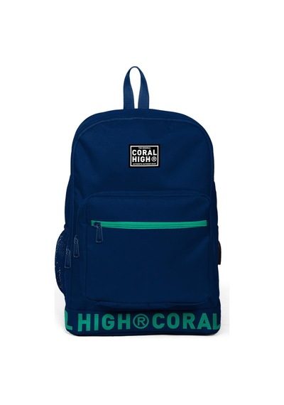 Coral High Nakış Logolu Usb Şarjlı Kulaklık Çıkışlı Lacivert Sırt Çantası