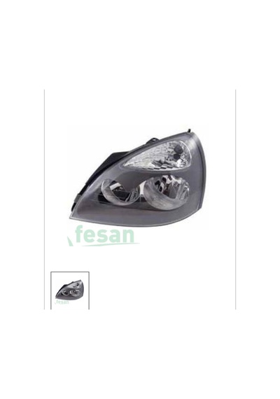 Renault Clio 2005-2009 Sağ Motorlu Gri Çerçeveli Far