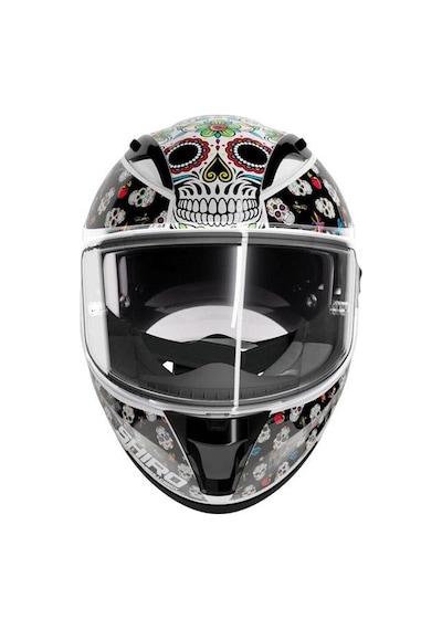 Shiro Sh-605 Sv Skull Candy Full Face Motosiklet Kaskı + Iridium Vizör Çok Renkli