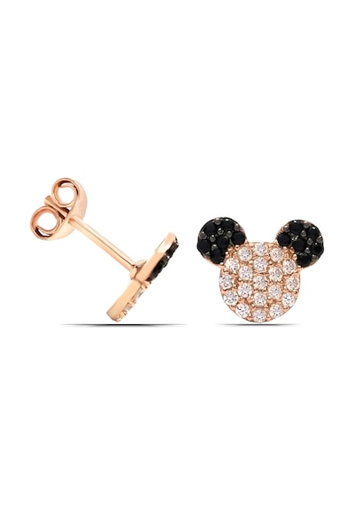 Kız Çocuk Mickey Mause 925 Ayar Gümüş Küpe Siyah
