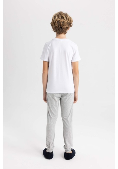 Defacto Erkek Çocuk Baskılı Kısa Kollu Pijama Takımı C0623a824spwt34 Beyaz Defacto Erkek Çocuk Baskılı Kısa Kollu Pijama Takımı C0623a824spwt34 Beyaz