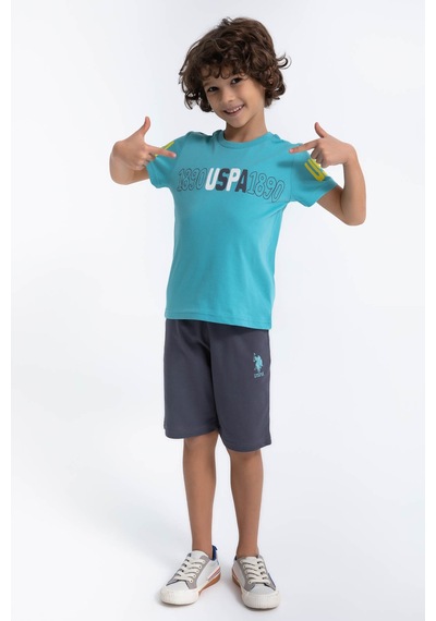 U.S. Polo Assn. Erkek Çocuk Yeşil Bermuda Takım Us1018-c-v-4 Yeşil
