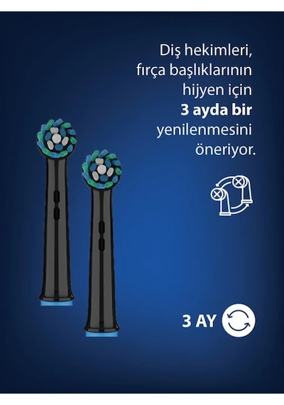 Wohler Değiştirilebilir Başlıklı Şarj Edilebilir Elektrikli Diş Fırçası - Siyah Şarjlı