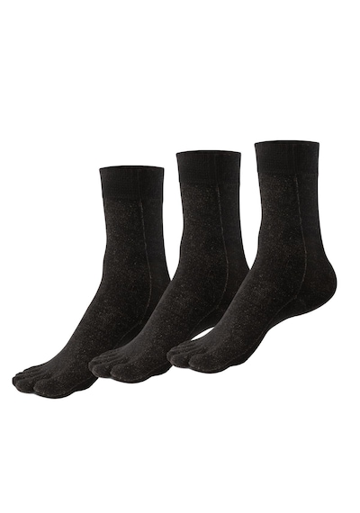 Bonny Silver  Önleyici Parmaklı Soket Gümüş Çorap 3'lü Paket Siyah