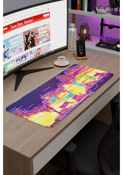 Celeste Kaymaz Dikişli Kauçuk Oyuncu Mousepad V5 - 70x30 Xl Gaming Mouse Pad Fare Altlığı