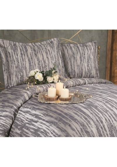 Calantha Home Collection Estella 3 Parça Siyah Geometrik Pike Takımı 240 X 260 Cm Siyah
