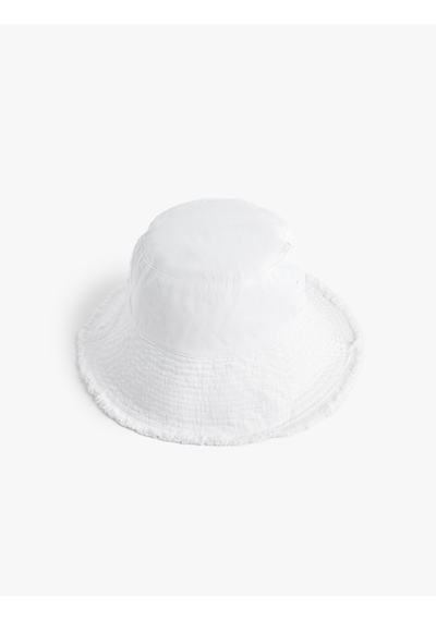 Koton Hasır Bucket Şapka Beyaz 6sak40039aa