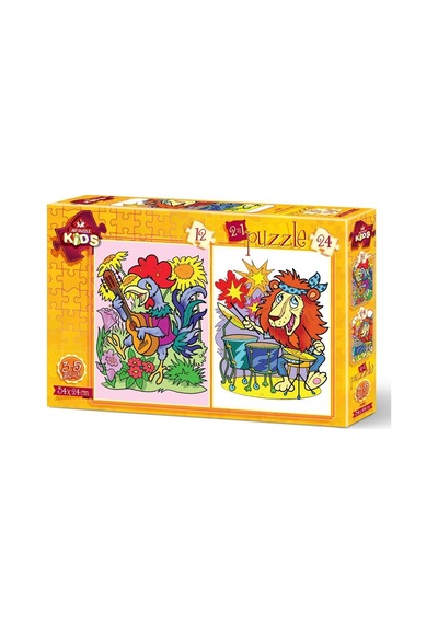 Art Puzzle 12+24 Parça Müzisyen Hayvanlar 4490