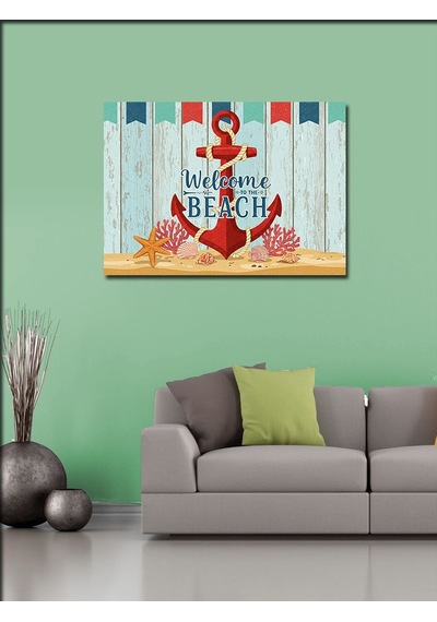 Kanvas Tablo Plaja Hoş Geldiniz 50cmx70cm