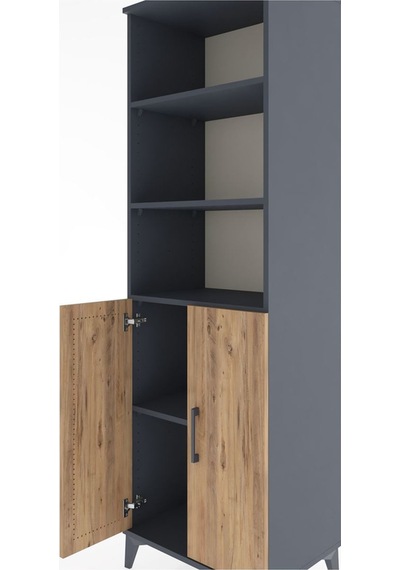 Hyperion Dolap 4 Raflı 2 Kapaklı 60x44x195 Antrasit-çam Antrasit Hyperion Dolap 4 Raflı 2 Kapaklı 60x44x195 Antrasit-çam Antrasit