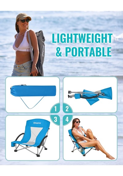 Kingcamp Lilac Beach Chair Plaj Ve Dinlenme Sandalyesi Blue Çok Renkli
