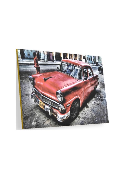 Cakasepetim Kırmızı Cadillac Klasik Hdr Ahşap Mdf Tablo