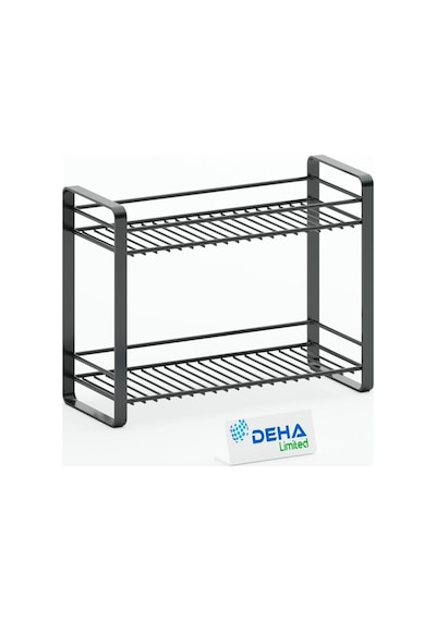 Masa Tezgah Üstü Düzenleyici Metal Organizer Raf Banyo Mutfak Rafı Baharatlık Makyaj Standı Siyah Beyaz