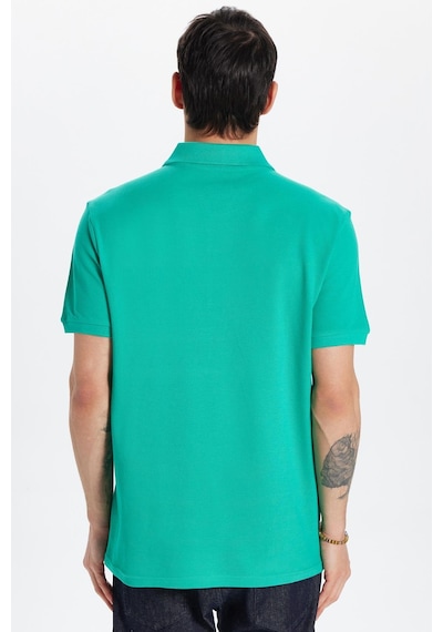 Tudors Erkek Slim Fit Dar Kesim Pamuk Yeşil Polo Yaka Tişört-32764 Y Yeşil