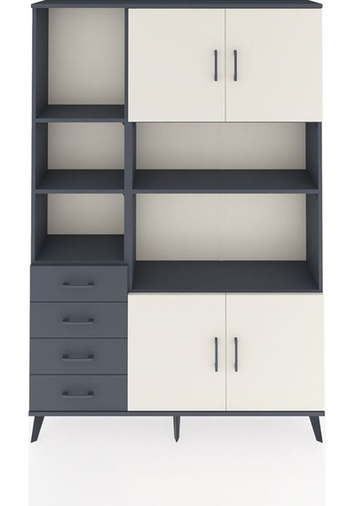 Arges Dolap 8 Raflı 4 Çekmeceli 4 Kapaklı 132x30x195 Antrasit-aytaşı/antrasit Aytası/antrasıt Arges Dolap 8 Raflı 4 Çekmeceli 4 Kapaklı 132x30x195 Antrasit-aytaşı/antrasit Aytası/antrasıt
