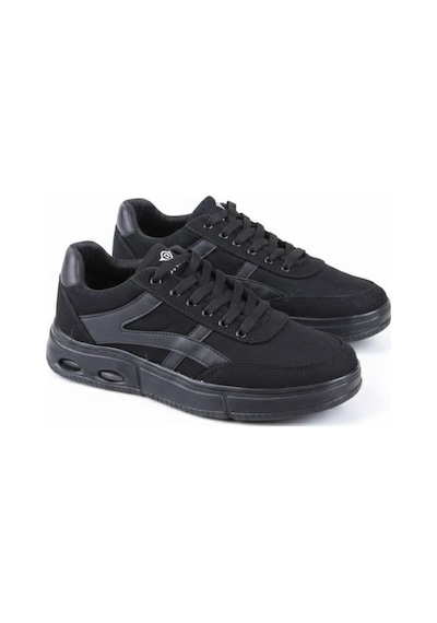Fort 2308 Dks Keten Rahat Hafif Sneaker Erkek Ayakkabı Siyah