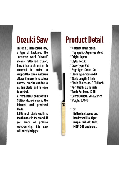 Suızan Dozuki Dovetail Japon Testeresi 21 Cm