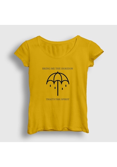 Presmono Kadın Spirit Bring Me The Horizon T-shirt Sarı