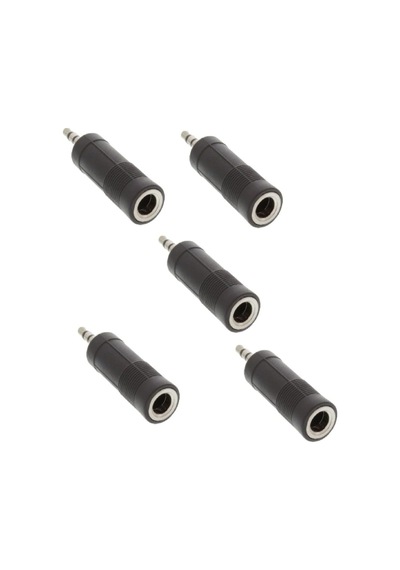 5 Adet Jak Çevirici Dönüştürücü Ses Aux Gitar Jak Jack 6.3mm - 3,5mm Kalın
