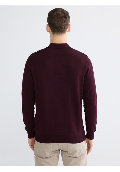 Lcwaıkıkı Classic Bordo Polo Yaka Erkek Triko Kazak