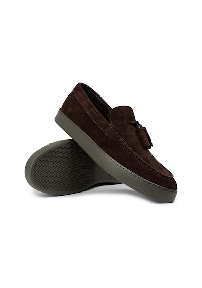 Deery Erkek Hakiki Süet Kahverengi Püsküllü Loafer - 01994mkhvc01 Kahverengi